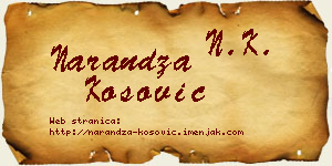Narandža Kosović vizit kartica